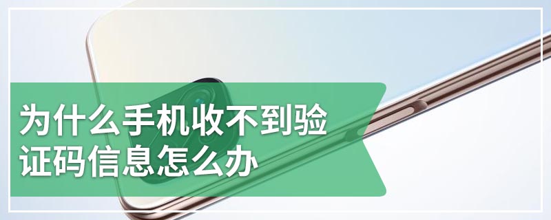 为什么手机收不到验证码信息怎么办