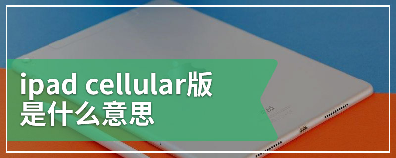 ipad cellular版是什么意思