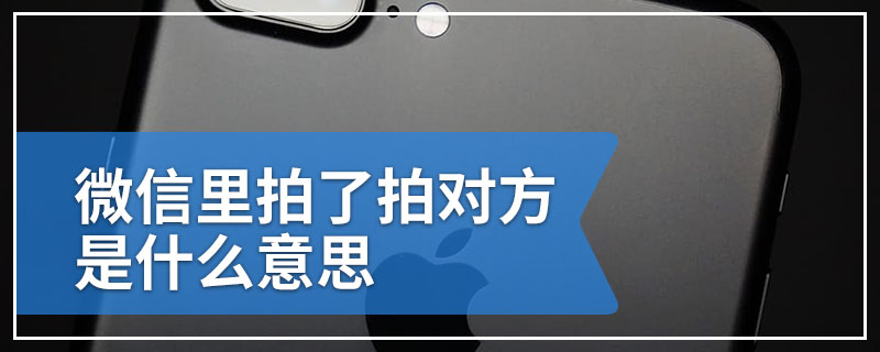 微信里拍了拍对方是什么意思