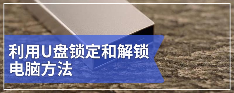 利用U盘锁定和解锁电脑方法