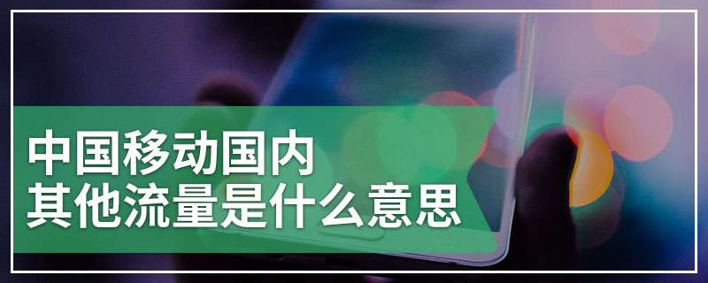 中国移动国内其他流量是什么意思