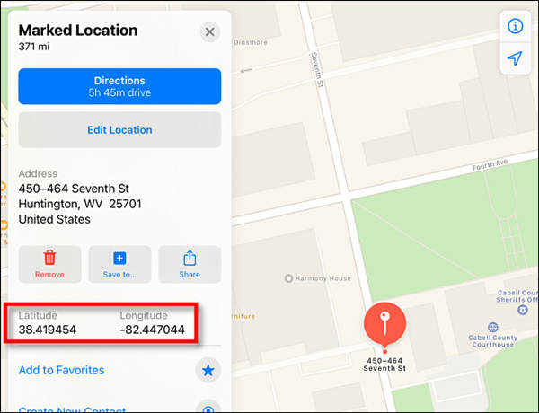 如何在Apple Maps中查找经度和纬度(2)