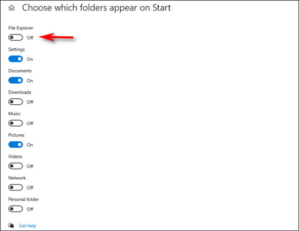 如何在Windows 10上将文件夹快捷方式添加到开始菜单的左侧边栏(5)