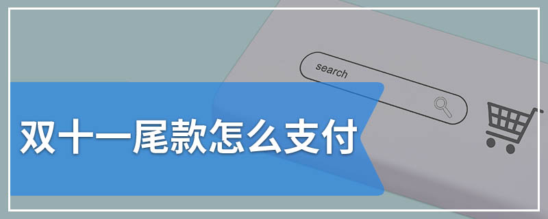 双十一尾款怎么支付