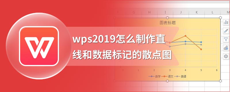 wps2019怎么制作直线和数据标记的散点图