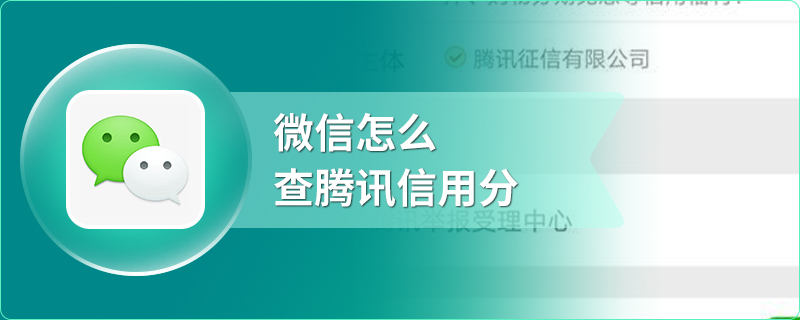 微信怎么查腾讯信用分