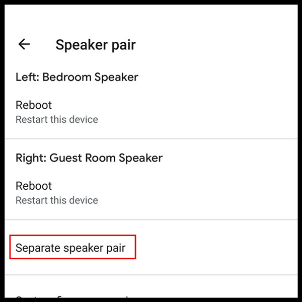 如何取消立体声对中的Google Assistant扬声器的配对(3)