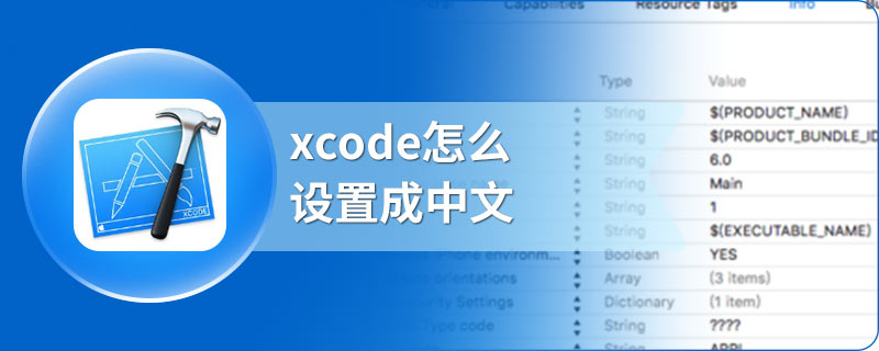 xcode怎么设置成中文