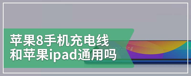 苹果8手机充电线和苹果ipad通用吗