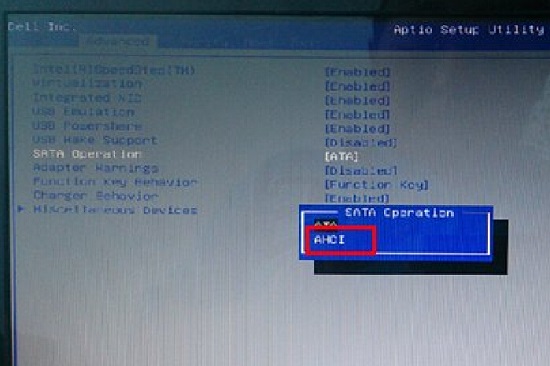 戴尔笔记本重装系统win10设置硬盘模式为AHCI教程(1)