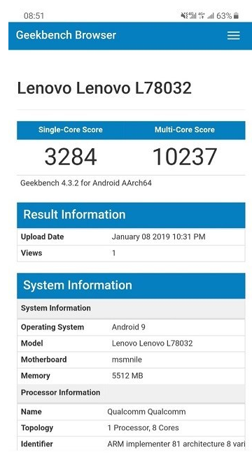 联想L78032的新机现身Geekbench：多核跑分破万