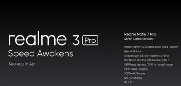 Realme 3 Pro竞争对手锁定红米Note 7 Pro
