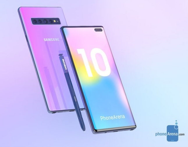 外媒据已知制作出三星Galaxy Note 10渲染图：后置四摄像头