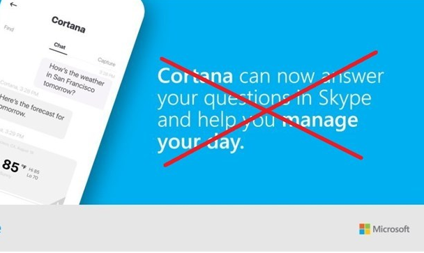 微软Skype撤销小娜机器人Cortana