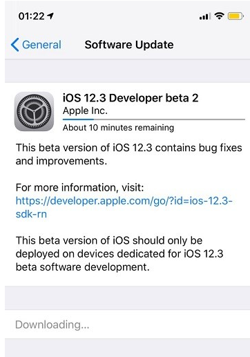 苹果公司今天发布iOS 12.3开发者预览版Beta 2