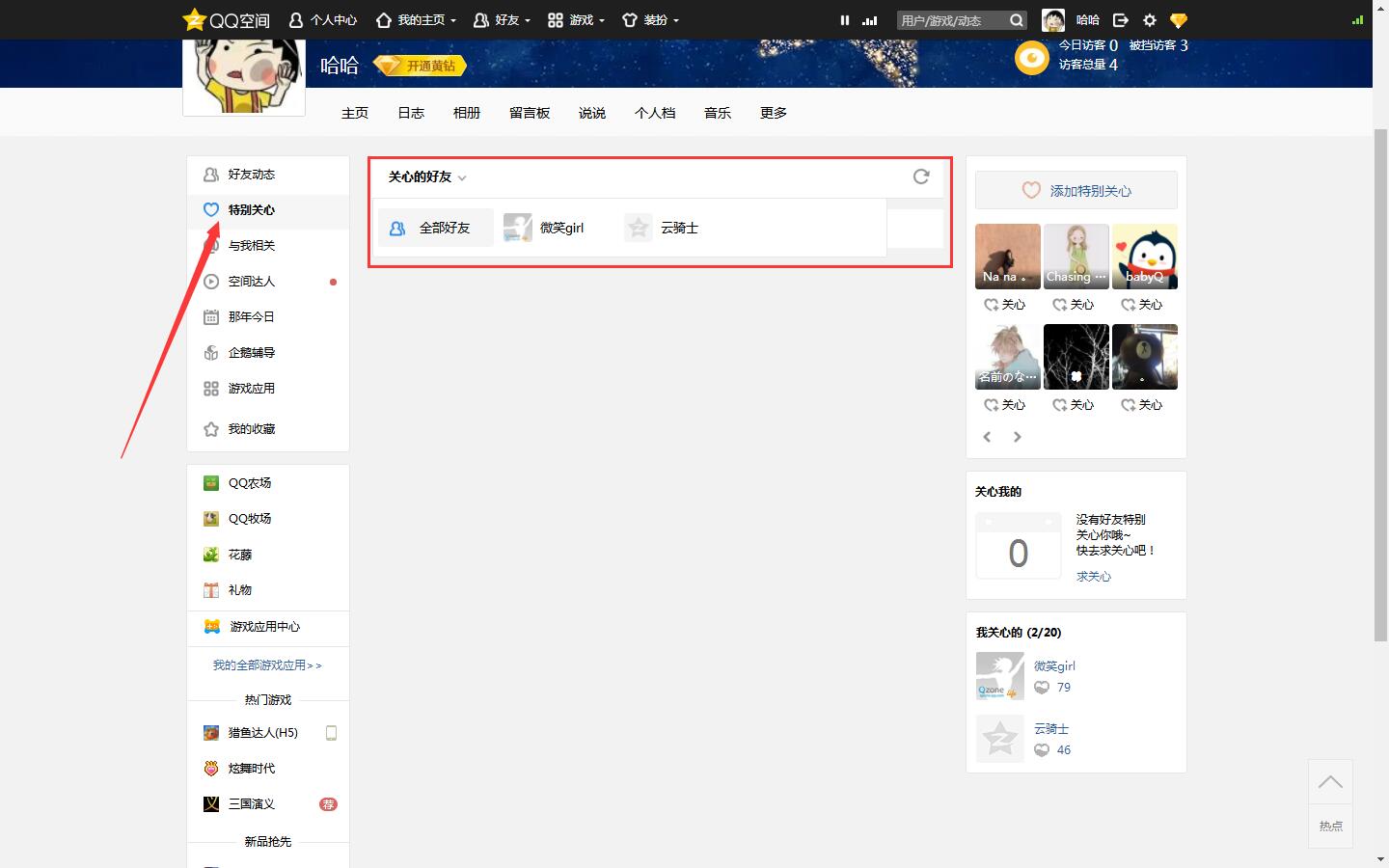 qq空间电脑版特别关心(2)