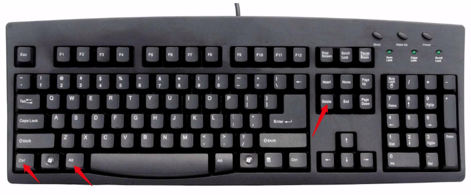 电脑黑屏按哪三个键