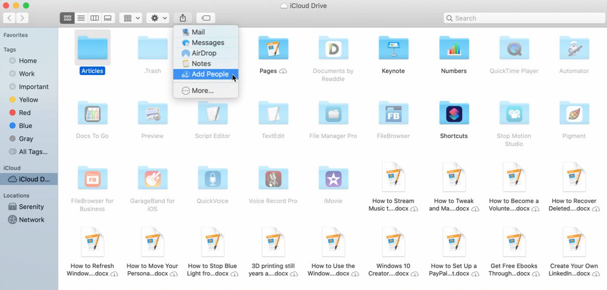 如何在iCloud Drive中共享文件夹(7)