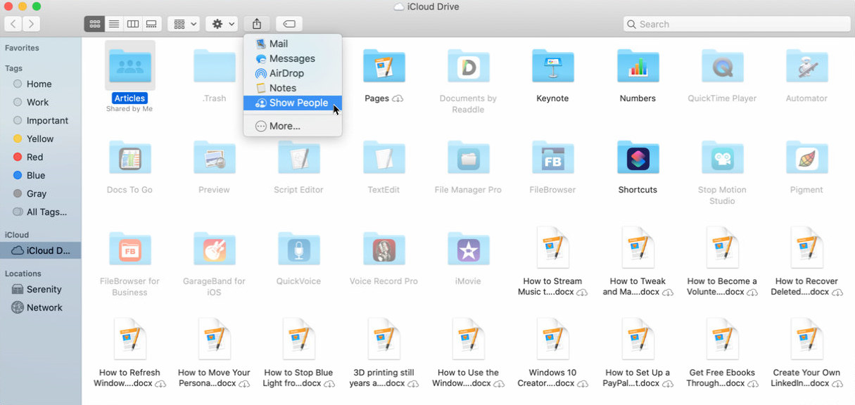 如何在iCloud Drive中共享文件夹(10)