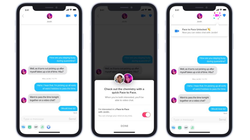Tinder测试“面对面”视频聊天的潜在比赛(1)