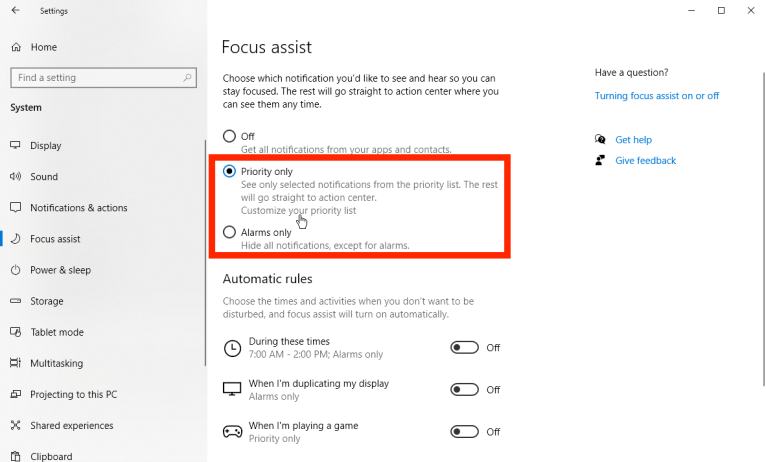 如何使用Windows 10的Focus Assist通知静音(1)