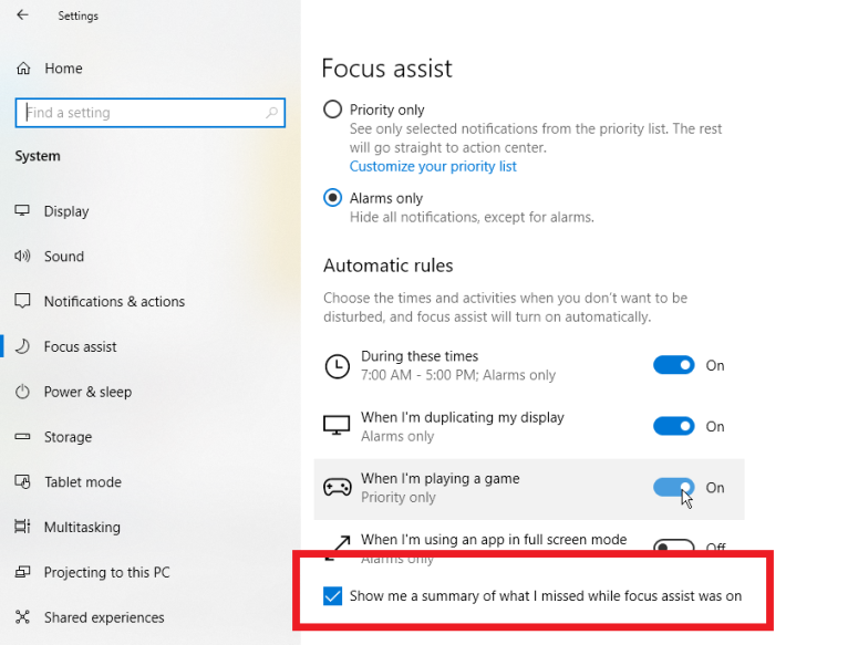 如何使用Windows 10的Focus Assist通知静音(6)