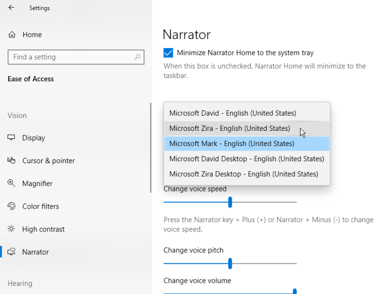 如何使用Windows 10的讲述人朗读屏幕(4)