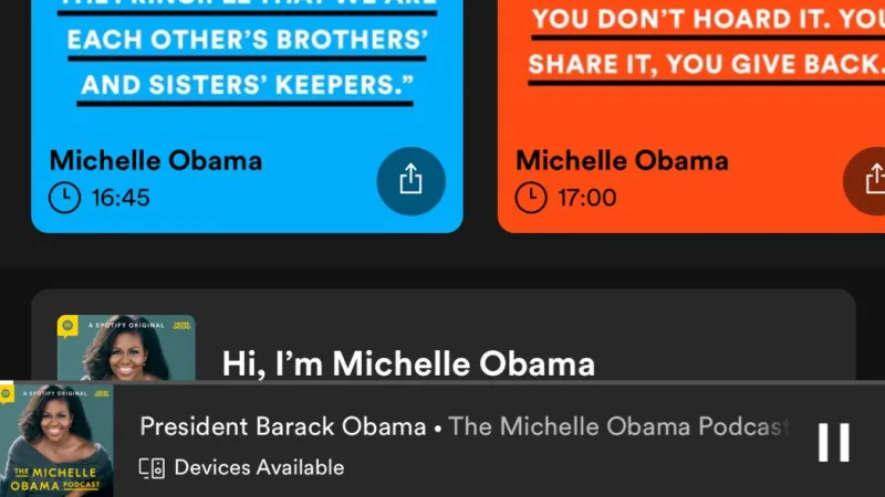 Spotify正在测试一种新的播客工具以共享其他应用中的报价