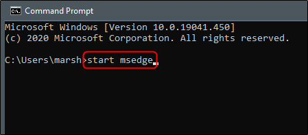 如何在Windows 10上使用命令提示符打开Microsoft Edge(2)