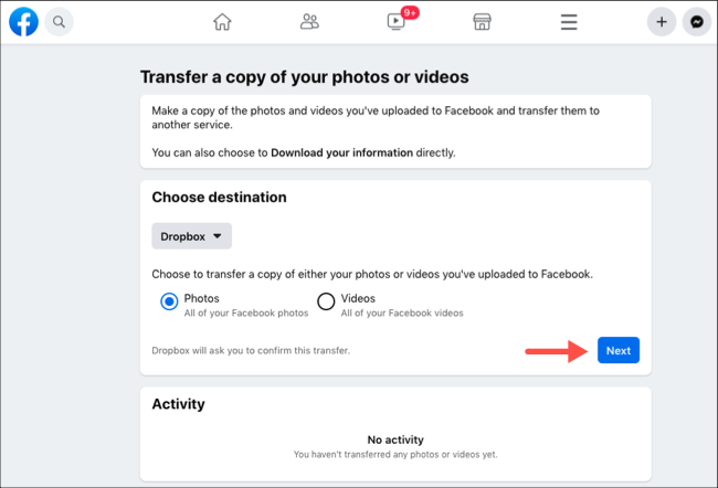 如何将您的Facebook照片和视频传输到Dropbox(5)