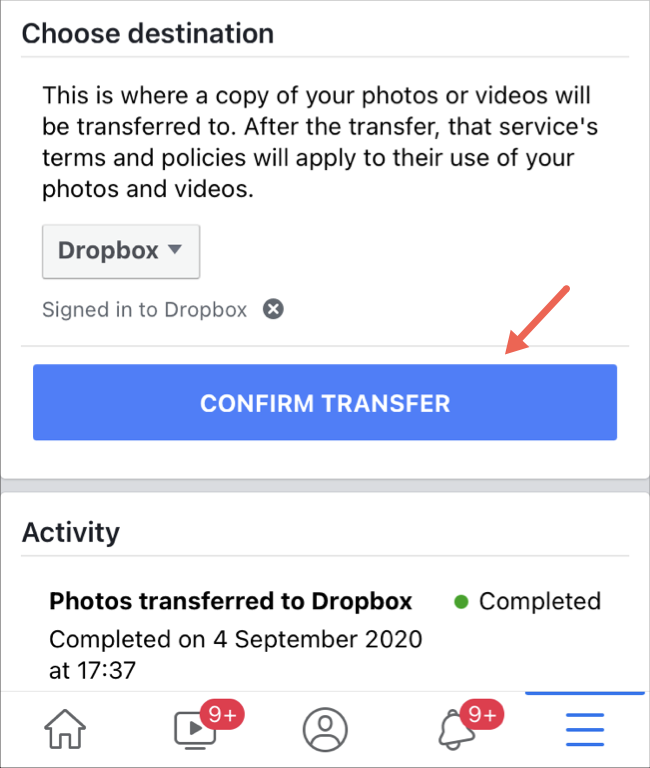如何将您的Facebook照片和视频传输到Dropbox(14)