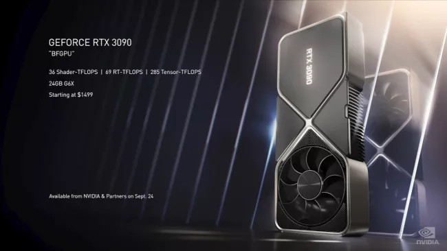 Nvidia RTX 3090可能仅比RTX 3080快10％