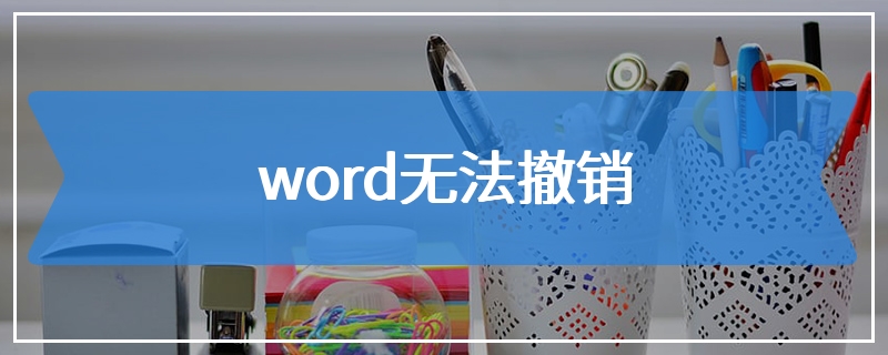 word无法撤销