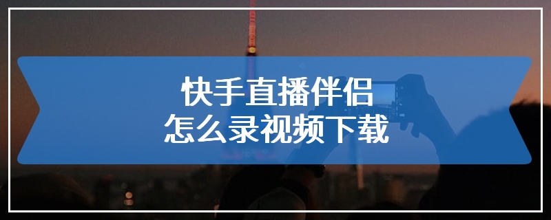 快手直播伴侣怎么录视频下载