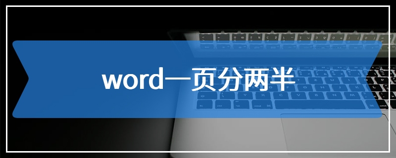 word一页分两半