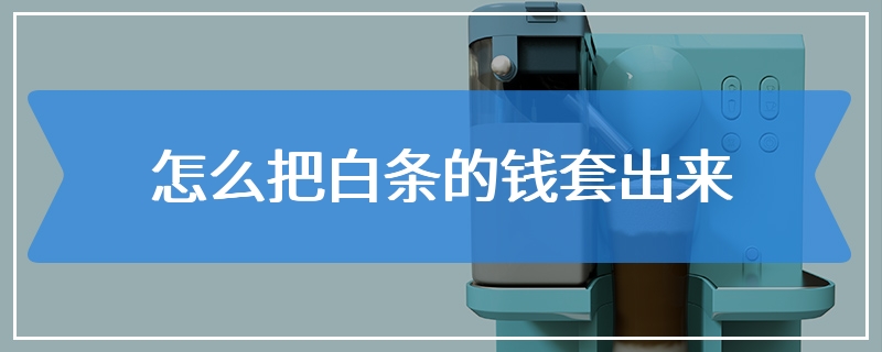 怎么把白条的钱套出来