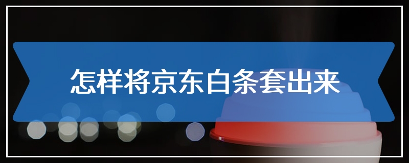 怎样将京东白条套出来