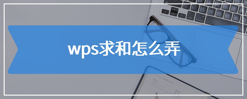 wps求和怎么弄