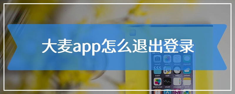 大麦app怎么退出登录