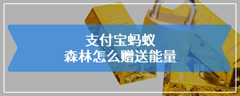 支付宝蚂蚁森林怎么赠送能量