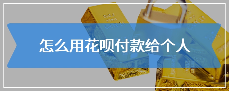 怎么用花呗付款给个人