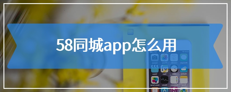 58同城app怎么用