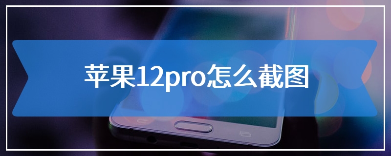 苹果12pro怎么截图