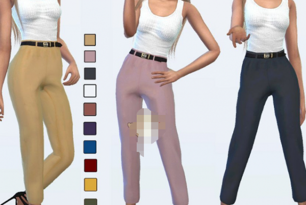 模拟人生4女性的复古纯色长裤MOD