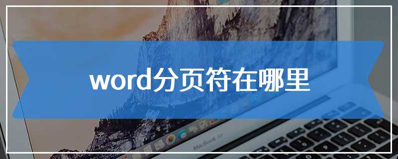 word分页符在哪里