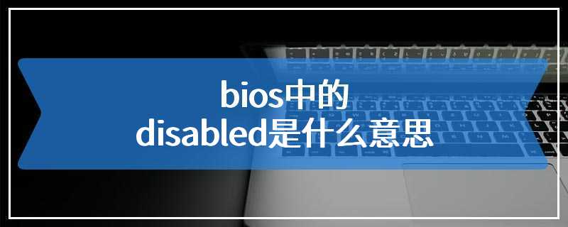 bios中的disabled是什么意思