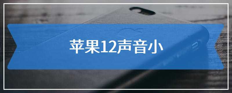 苹果12声音小