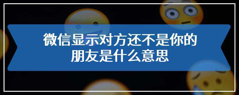 微信显示对方还不是你的朋友是什么意思