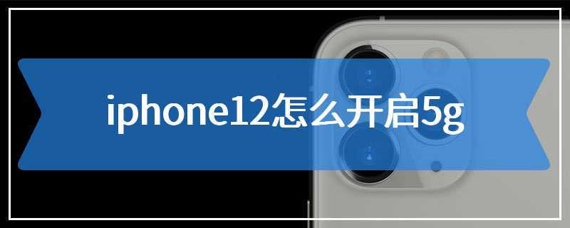 iphone12怎么开启5g