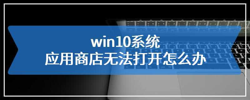 win10系统应用商店无法打开怎么办